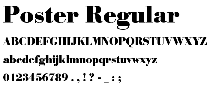 Poster Regular font